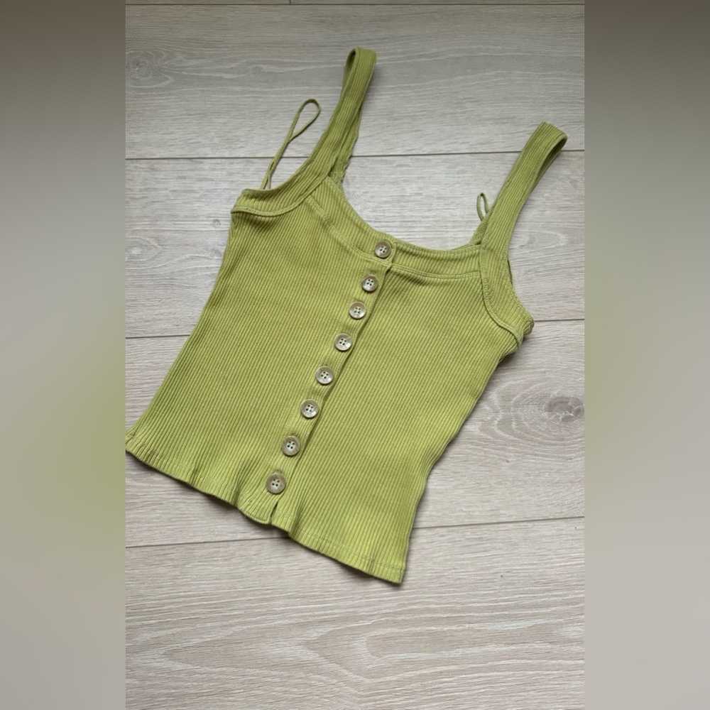 FREE PEOPLE Green Cotton Tank Top Size XS PRELOVED EXCELLENT